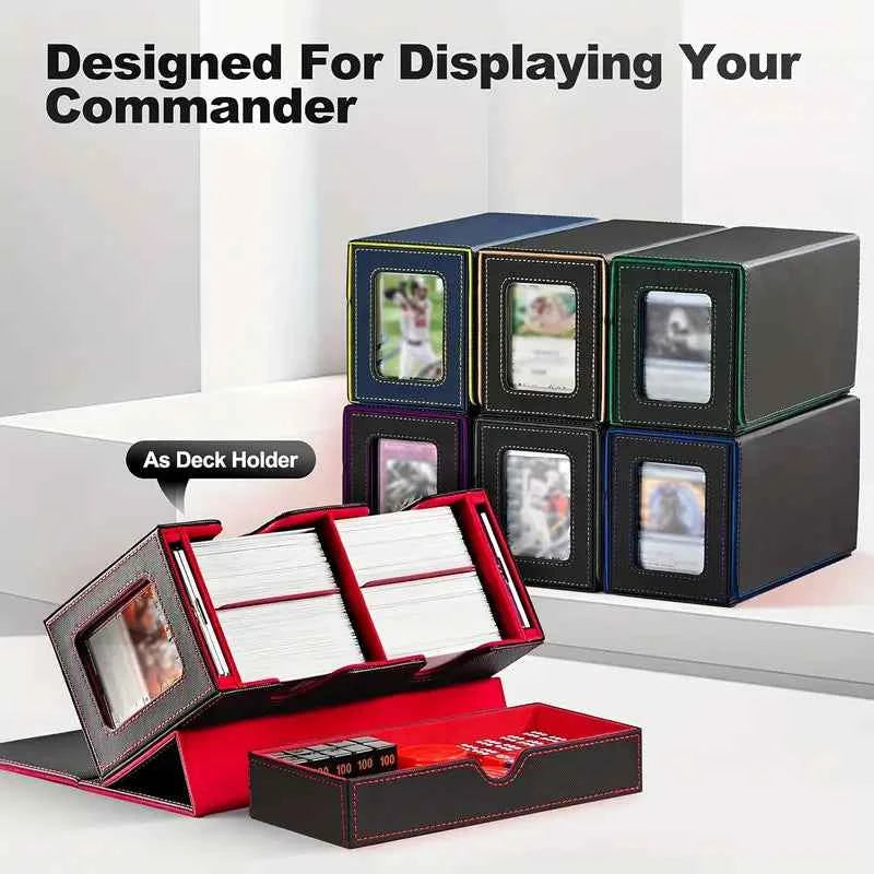 Commander Double Deck box Case Black/Blue TCG Cards Storage MTG