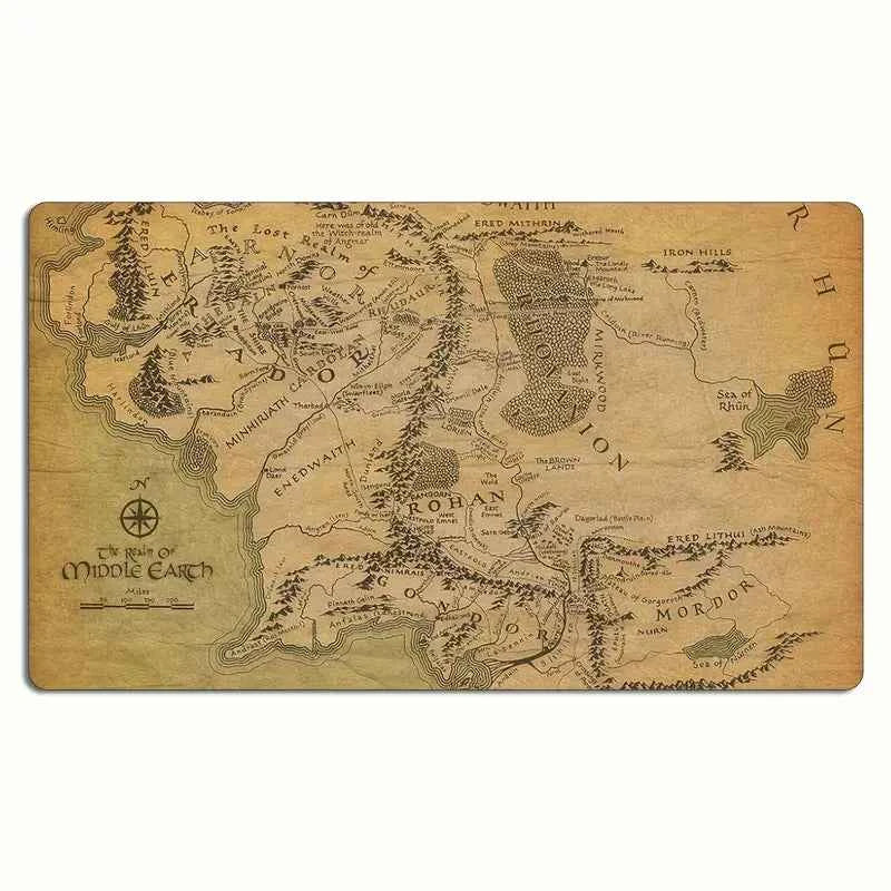 TCG Playmat Lord Of The Ring Middle Earth Map