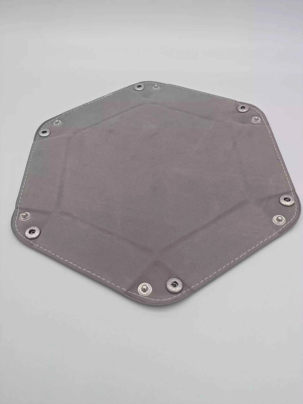 Premium Folding Dice Tray – Faux Leather & Velvet – Grey