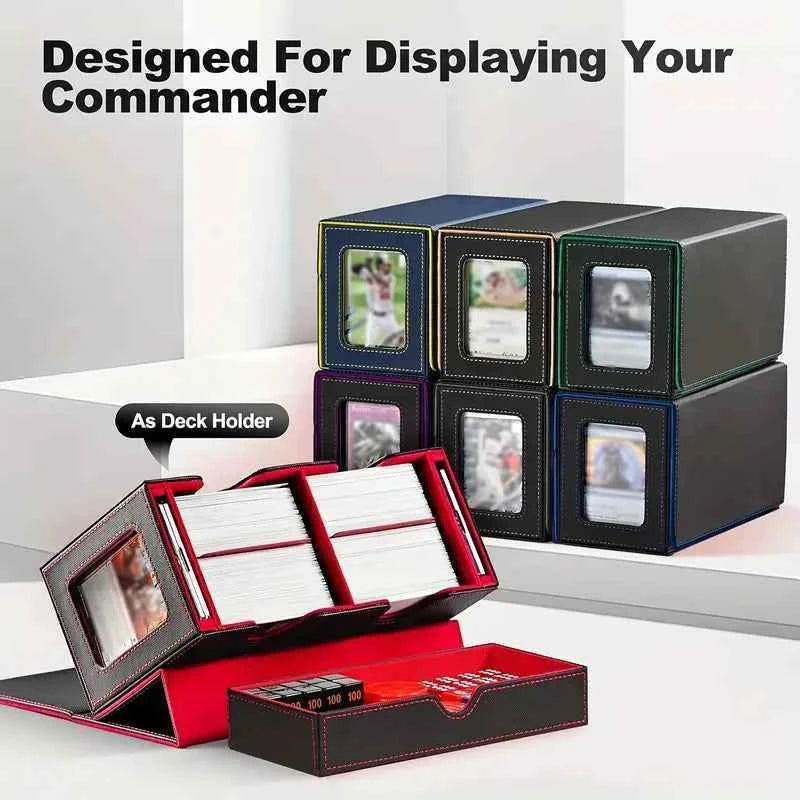 Commander Double Deck box Case Black/Red TCG Cards Storage MTG