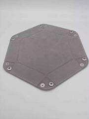 Premium Folding Dice Tray – Faux Leather & Velvet – Grey